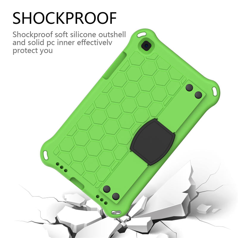 Hive SamSung Tab A 8.0 T290/T295 (2019) Tablet Case Durable Stand Cover With Shoulder Strap-GreenBlack