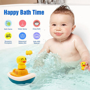 Electric Bathtub Fountain Toy with 3 Different Spraying Duck and 1 Duck Shower Head