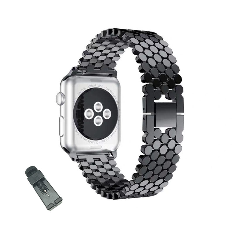 YLW Stainless Steel Watch Band Adjustable Wristbands for Apple IWatch Series SE/1/2/3/4/5/6 For Women-Black