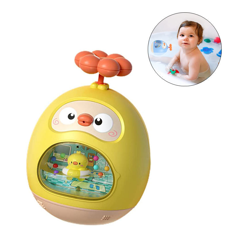 Bathtime Fountain Fun Toys for Kids Ages 1-6 Amphibious Tumbler Water Toy-Yellow