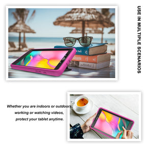 Shock Wave Kickstand Case Anti-Fall Protection For Samsung Tab A 8inch T290/T295(2019)-Rose Red