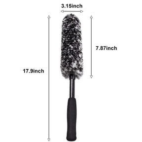 Metal Free Wheel Cleaner Brush Highly Absorbent Tire Brush for Cleaning Tires and Rims-Black