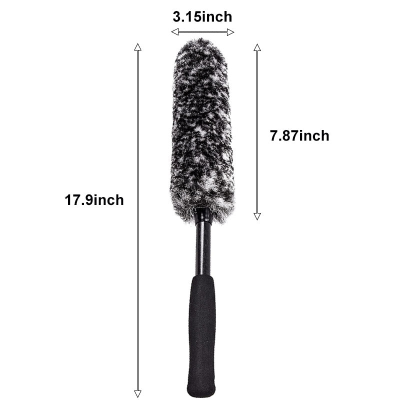 Metal Free Wheel Cleaner Brush Highly Absorbent Tire Brush for Cleaning Tires and Rims-Black