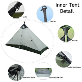 Ultralight Tent 1 Person Backpacking Tent Waterproof for Camping Outdoor Travel