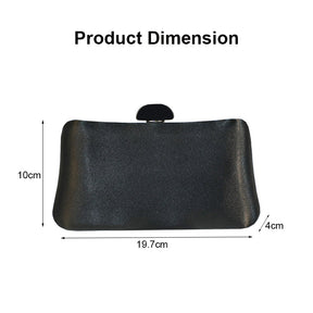 Womens Simple Solid Color Handbag Square Bag with Chain-Black