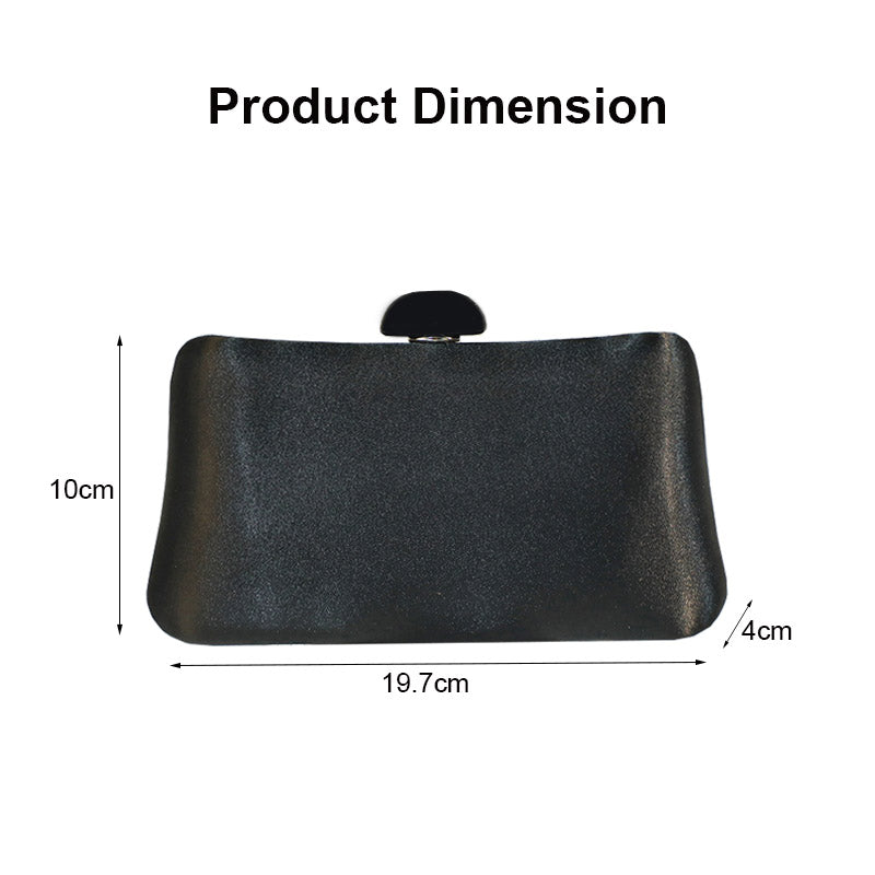 Womens Simple Solid Color Handbag Square Bag with Chain-Black