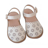 Kids Girls Sandals Anti-Slip Closed Toe Classic Flats for Summer-White