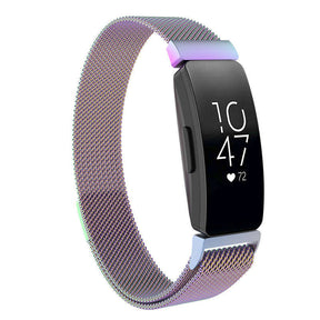 Stainless Steel Metal Replacement Strap Magnet Buckle For Fitbit Inspire HR-Colorful