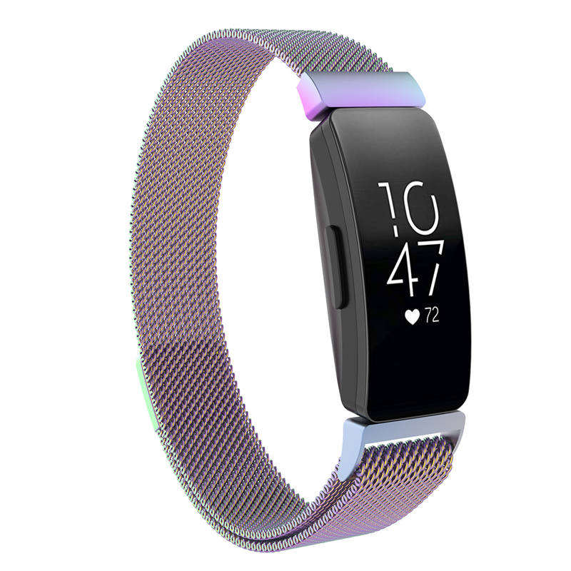 Stainless Steel Metal Replacement Strap Magnet Buckle For Fitbit Inspire HR-Colorful
