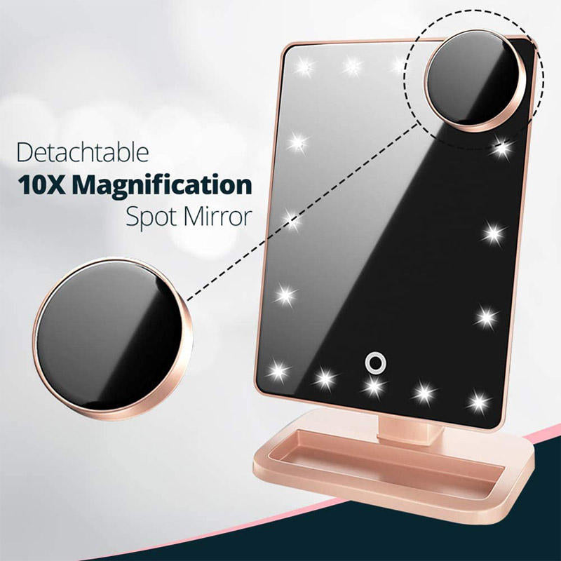 Home & LivingBluetooth Makeup Mirror with10X Magnification Spot Mirror-Rose Gold