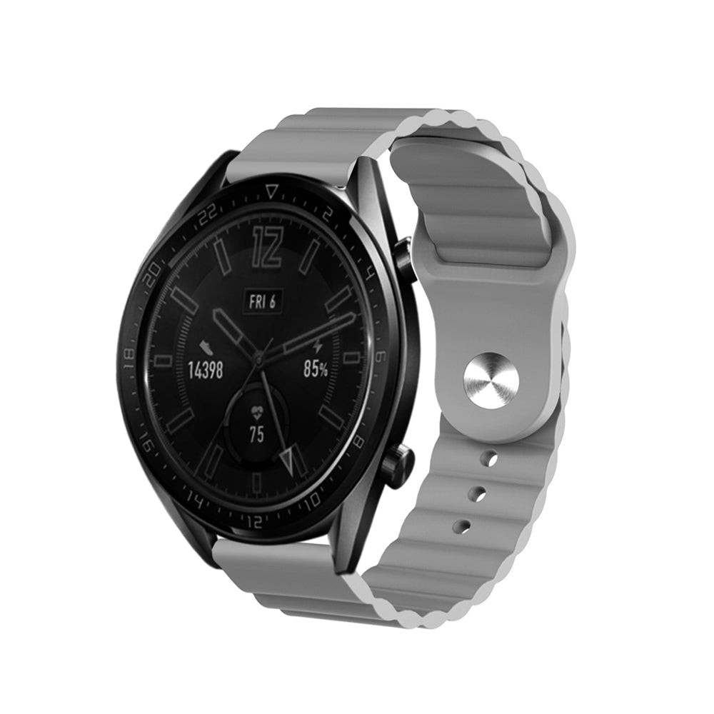 Wave Style Silicone Watch Band For Samsung Galaxy Watch 42/46mm Gear S3 Frontier/Classic(Gray)