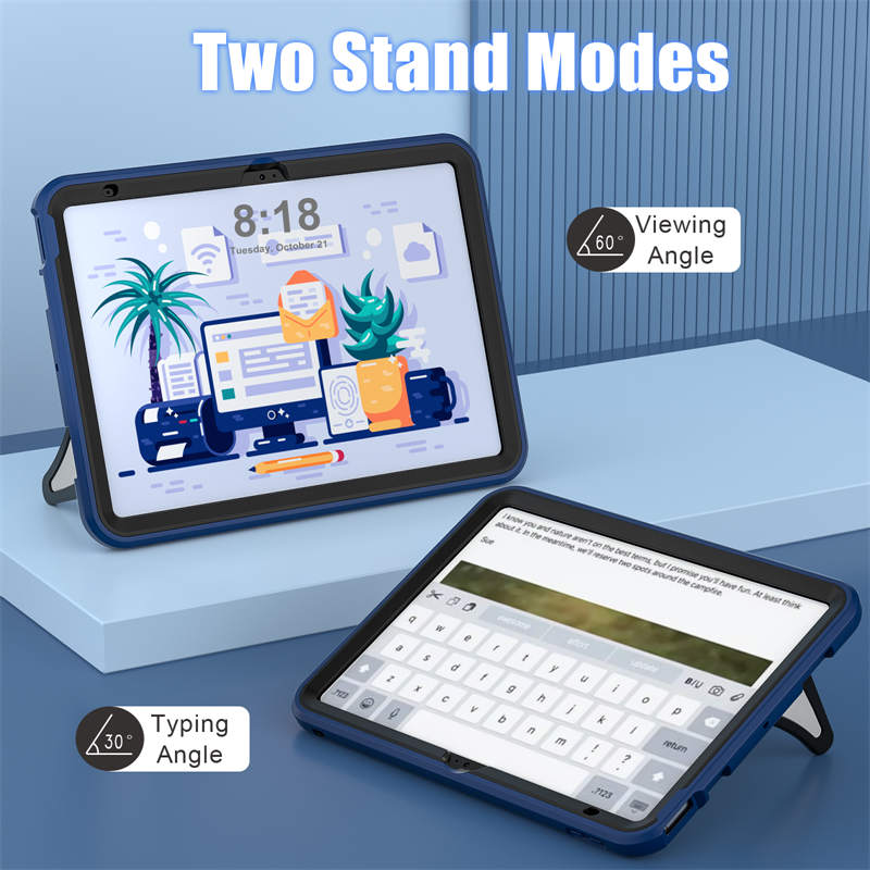 Kids Case Heavy Duty Shockproof with Kickstand for iPad 10th 2022-NavyBlue
