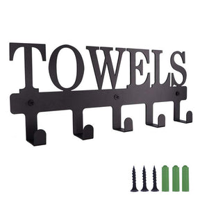 Home & LivingAesthetic Bathroom Towel Rack for Wall Mount Space Saving Towel Holder Hooks -A