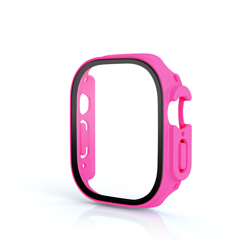 Screen Protector Case with Tempered Glass Film For Apple iWatch 8 Ultra -RoseRed