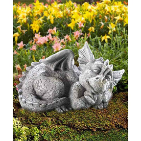 Adorable Mythical Creature Baby Sleeping Dragon for Garden Lawn -Dragon Facing Right