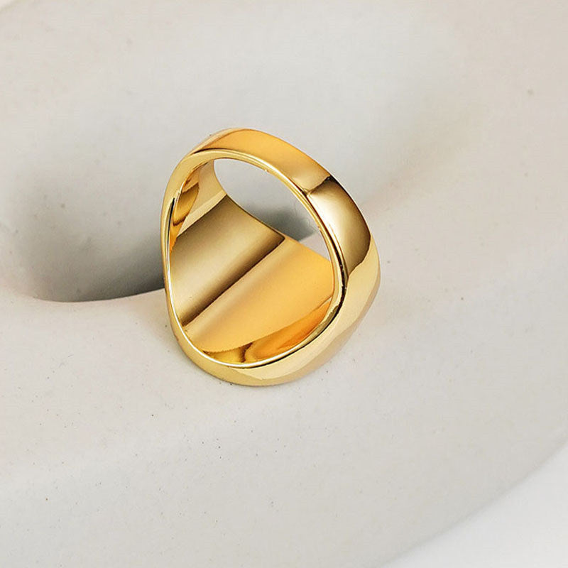 Gold Round Sunshine Pattern Ring For Women