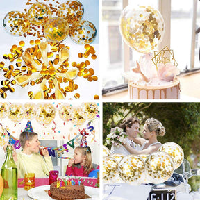 12 inches Golden Confetti Latex Balloons for Party Decorations Wedding Marry -Gold