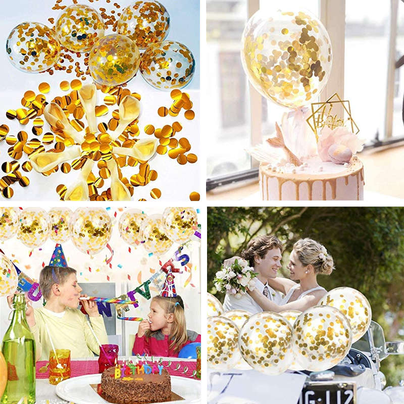 12 inches Golden Confetti Latex Balloons for Party Decorations Wedding Marry -Gold