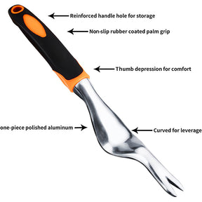 Hand Weeder Tool Garden Weeding Tools with Ergonomic Handle Easy for Weed Removel Manual Weed Puller Bend for Garden Lawn Yard -Orange