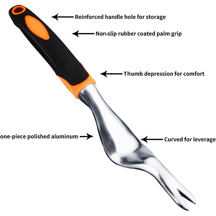 Hand Weeder Tool Garden Weeding Tools with Ergonomic Handle Easy for Weed Removel Manual Weed Puller Bend for Garden Lawn Yard -Orange