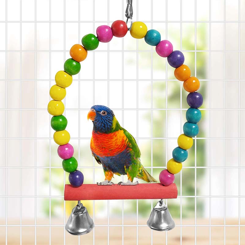 13 Pcs Bird Swing Toy Parrot Chew Hanging Perches with Bells