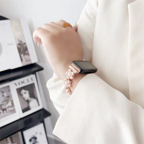 Luxury Metal Watch Strap Cute Flower-Shaped Bracelet for Huawei 8-Pink