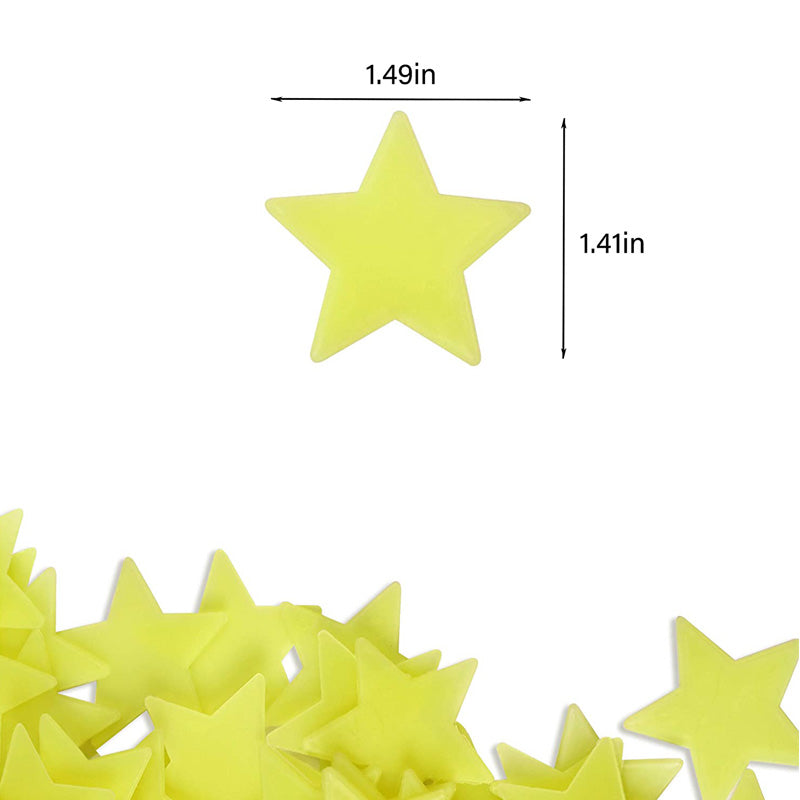 Luminous Stars Plastic Wall Stickers Glow In The Dark For Home Art Decor-Yellow