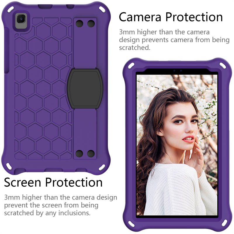 Hive Tablet Case For SamSung Tab A7 Lite 8.7(T220/T225) 2021/Tab A8 (P200/P225) 2019 Durable Stand Cover With Shoulder Strap-PurpleBlack