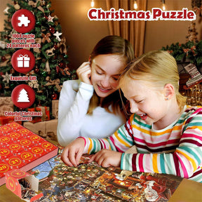 Christmas Jigsaw Puzzles 24 Days Countdown Calendar for Kids Adults Gift-M