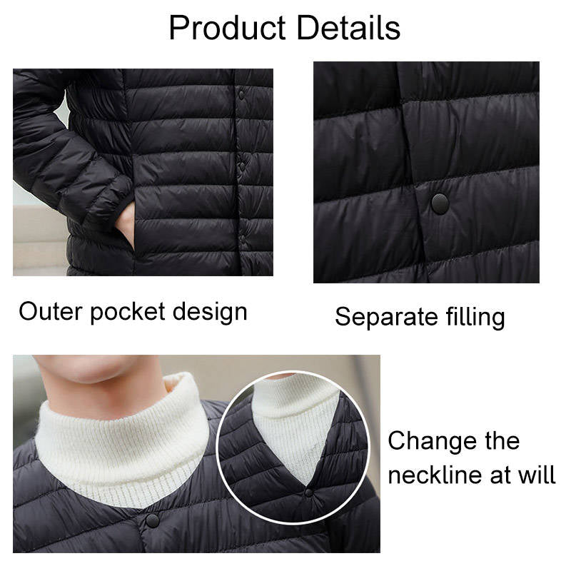 Mens Down Jacket Packable Lightweight Two Wear Waterproof Coat-NavyBlue