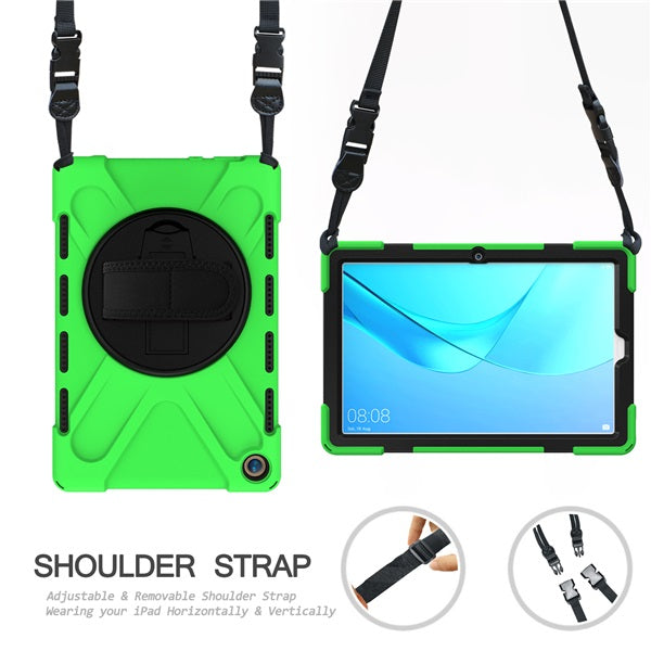OnePiece Tablet Case Anti-fall Protective Cover Bulit-in Kickstand/Hand+Neck Strap For Huawei MatePad Pro 5G 10.8inch 2020-Green