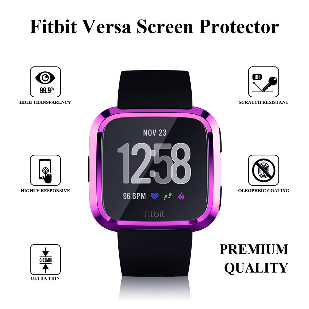 For Fitbit Versa Electroplated TPU Watch Case -Purple