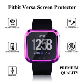 For Fitbit Versa Electroplated TPU Watch Case -Purple