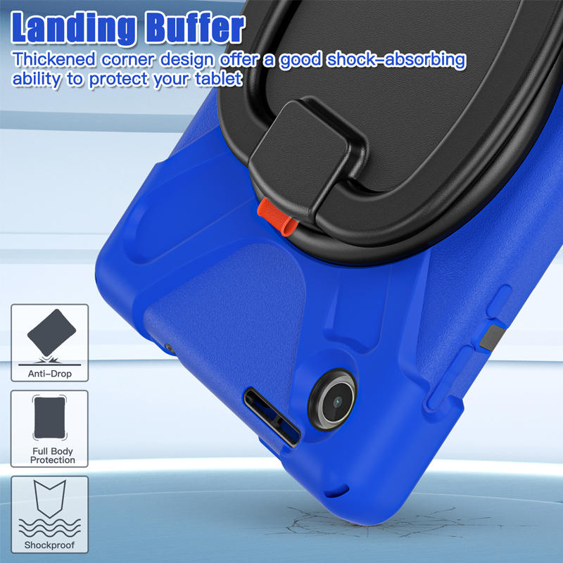 Rugged Tablet Case with 360° Rotatable Stand for Lenovo Tab M8 4th Gen-Blue