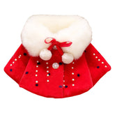 Girls Princess Faux Fur Wraps Shawl Flower Girls Bolero Princess Cape-Red