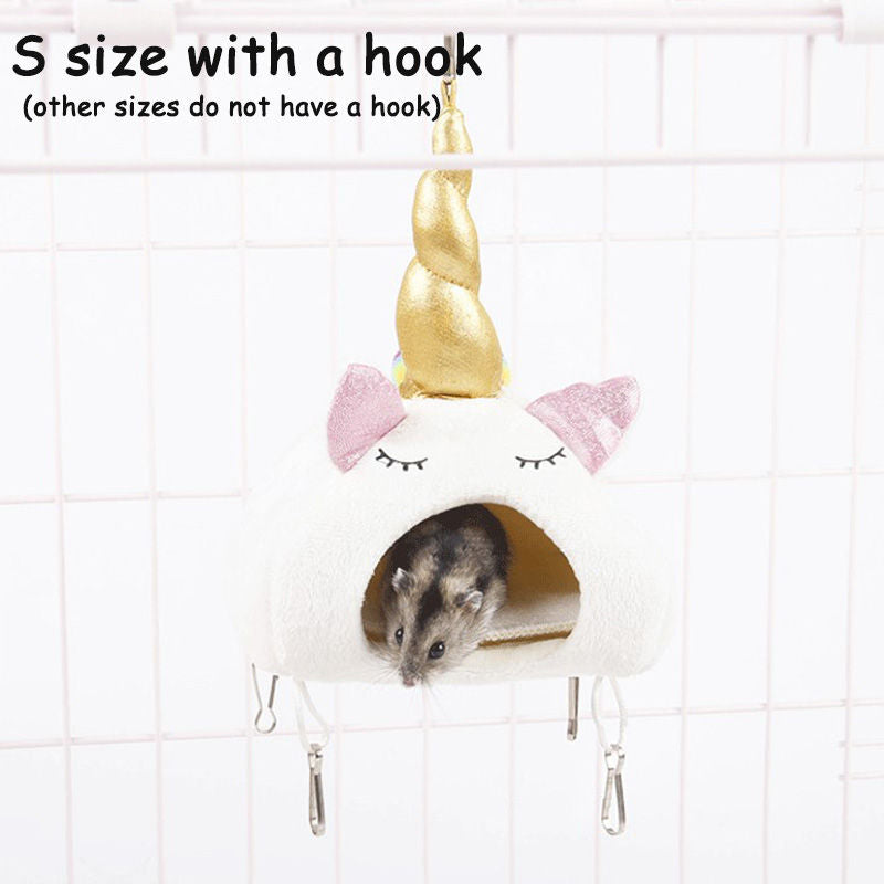 Unicorn Pet House Hideout Guienne Pig Soft Bed-White