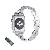 LX Stainless Steel Watch Band Quick Release Wristbands for Apple IWatch Series SE/1/2/3/4/5/6 For Women-Silver