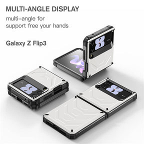 6.7inch Armored Full-Body Rugged Protection Case for Samsung Galaxy Z Flip 3-White