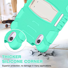 KingKong iPad Case For iPad Mini 6 Three-Layer Hybrid Protective Case With Holder-MintGreen