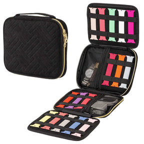 Watch Bands Storage Bag Up to 16 Watch Bands Organizer Travel Watch Straps Carrying Case Pouch-Black