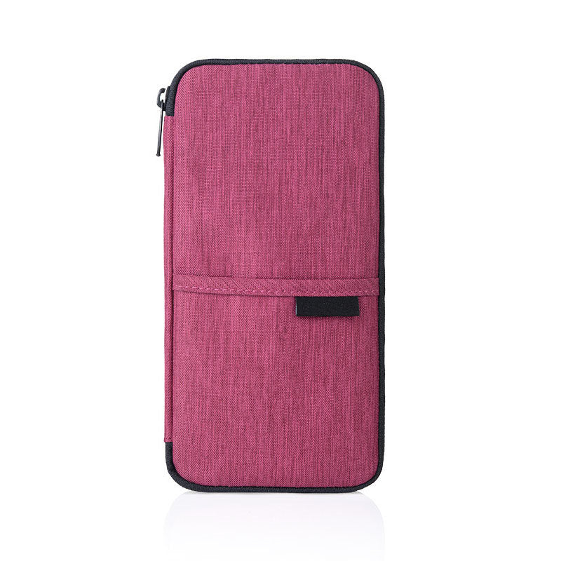 Family Travel Passport Wallet Document Organizer-Purple Red