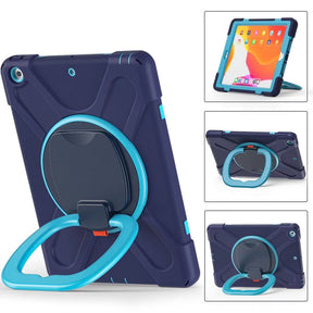 B-OnePiece iPad Case+Neck Strap For iPad Mini 1/2/3/4/5/6-NavyBlue&Blue