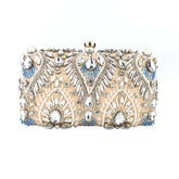 Vintage Beaded Clutch Evening Bags Flapper Handbag Clutch for Women-Apricot