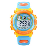 Kid Waterproof Electronic Multi Function Outdoor LED Watches-YellowBlue