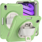 SpiderA iPad Case For iPad Mini 6 Heavy Duty Shockproof Rugged Protective Case With Holder-MatchaGreen