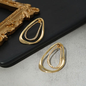 Double Hoop Curved Statement Earrings for Women