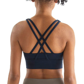 Comfort Sports Bra Push up Medium Support Yoga Tops Padded-NavyBlue