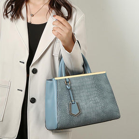 3Pcs Women Tote Bags Large Capacity Crack Design Fashion Purse-Blue