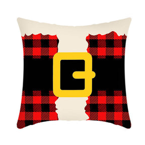 4Pcs 18x18 inch Christmas Throw Pillow Covers Square Cushion Cover for Sofa Decorative-C