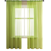 2 Panels Sheer Voile Rod Pocket Elegance Curtains for Living Room Bedroom-19